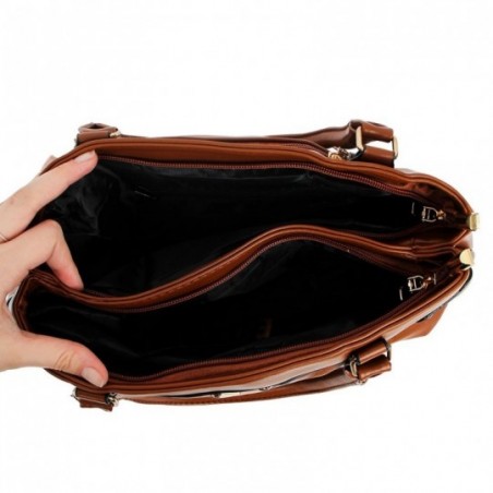Bolsa Feminina Espaçosa Social Com Detalhe Em V 2 Divisórias