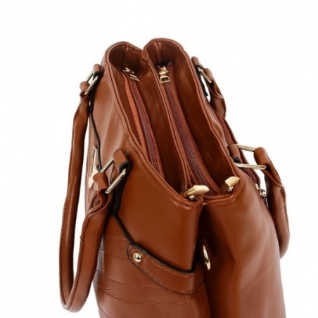 Bolsa Feminina Espaçosa Social Com Detalhe Em V 2 Divisórias