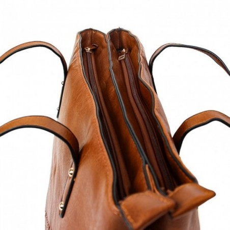 Bolsa De Ombro Feminina Detalhada Grande Com 2 Divisórias