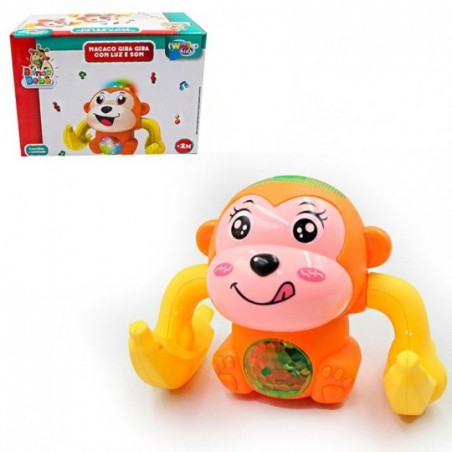 Brinquedo Infantil Macaco Gira Gira Com Luz E Som