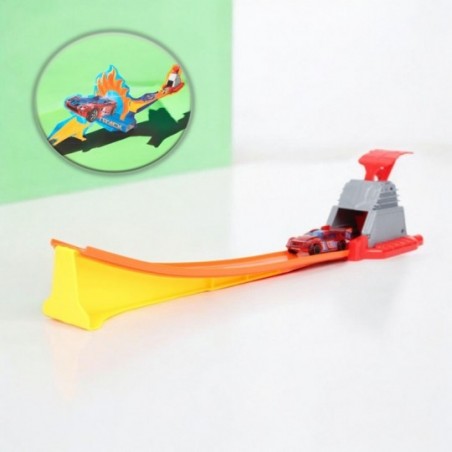 Pista De Corrida Com Lançador De Carrinho Fire Wheel 10 Peças