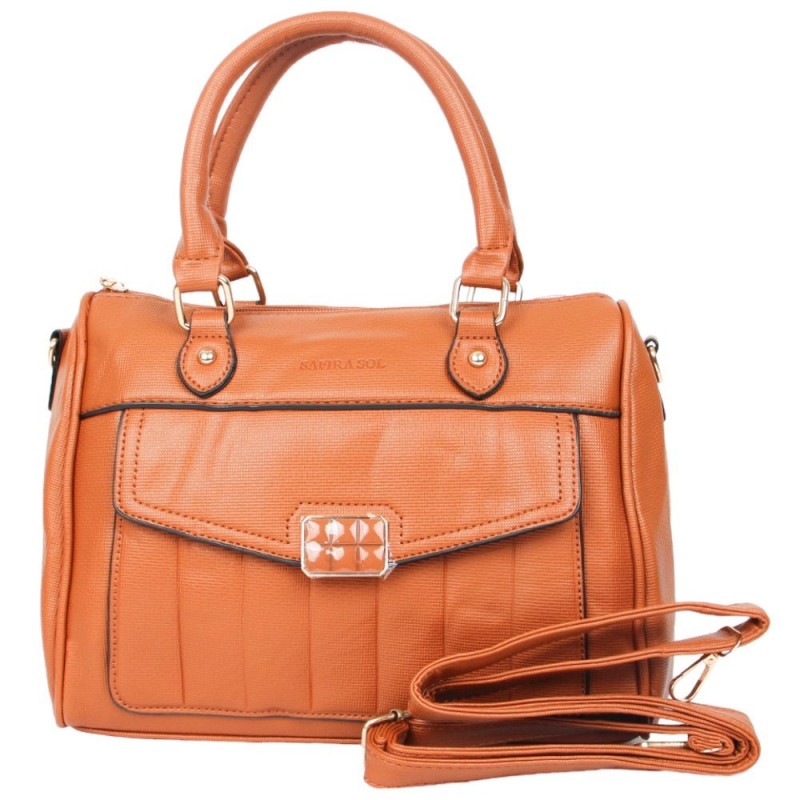 Bolsa Feminina De Mão 3 Divisórias De ziper E Fecho De Pressão