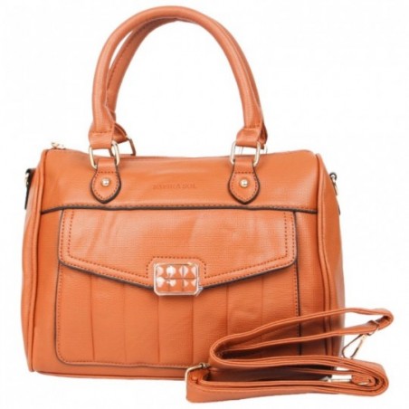 Bolsa Feminina De Mão 3 Divisórias De ziper E Fecho De Pressão