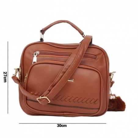 Bolsa Transversal Feminina Média 4 Repartições Detalhadas