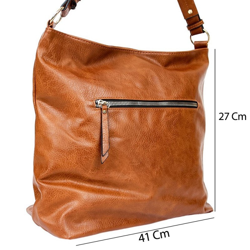 Bolsa Grande De Ombro Feminina Lisa Com 3 Repartições