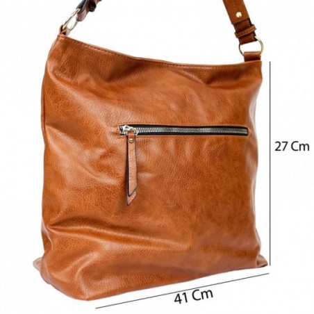Bolsa Grande De Ombro Feminina Lisa Com 3 Repartições