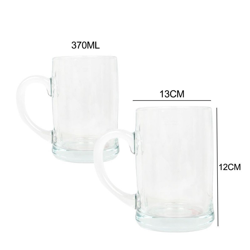 Conjunto Canecas De Chopp Larger 2 Peças Em Vidro 370ml