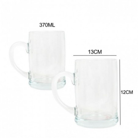 Conjunto Canecas De Chopp Larger 2 Peças Em Vidro 370ml