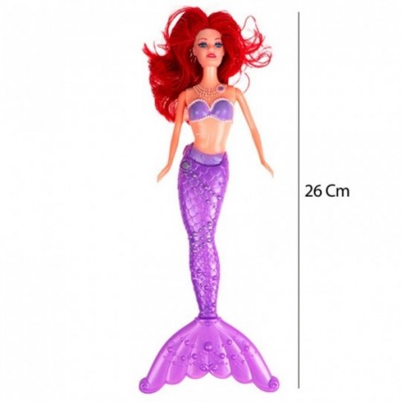 Boneca Amy Sereia 26cm Com Luz Brinquedo Infantil