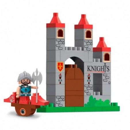 Blocos De Montar Castelo Medieval Com 17 Adesivos E 40 Peças