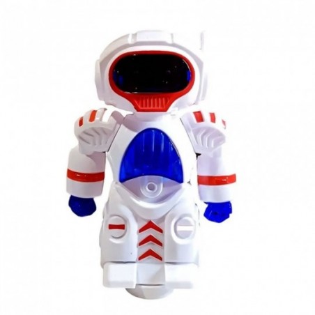 Brinquedo Robô Espacial A Pilha Bate E Volta Com Luz E Som