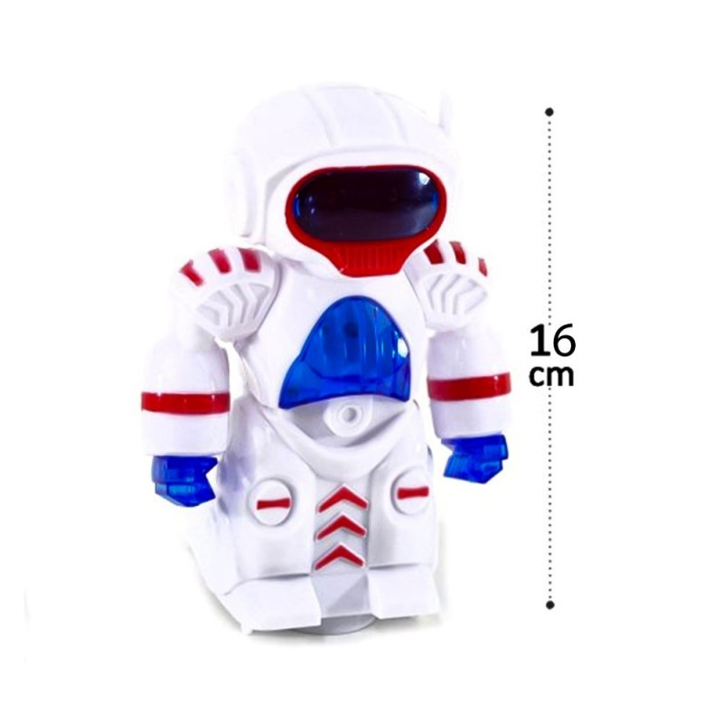 Brinquedo Robô Espacial A Pilha Bate E Volta Com Luz E Som