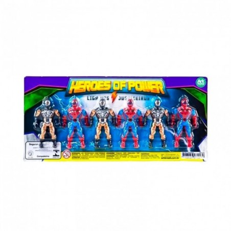 Kit De Bonecos Heroes Of Power 6 Peças Brinquedo