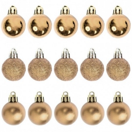 Kit Bola De Natal Mista 15 Peças Glitter Fosca Espelhada 3 Cm - Feira da Madrugada SP