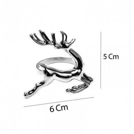 Anel Porta Guardanapo Natalino 2 Peças Rena 5,5cm