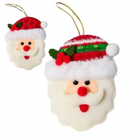 Pendente Cabeça Papai Noel Enfeite De Natal 14cm