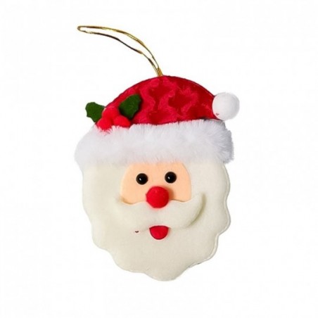 Pendente Cabeça Papai Noel Enfeite De Natal 14cm