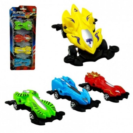 Kit De 4 Mini Carinhos Super Racing Brinquedo
