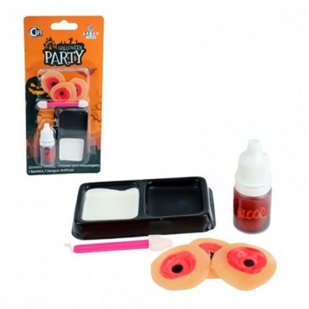 Kit Maquiagem Halloween 4 Peças Ferimento Falso