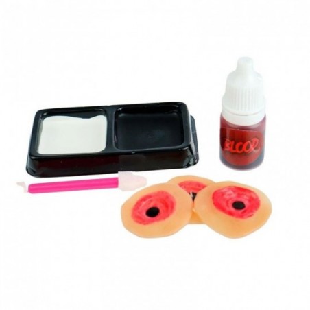 Kit Maquiagem Halloween 4 Peças Ferimento Falso
