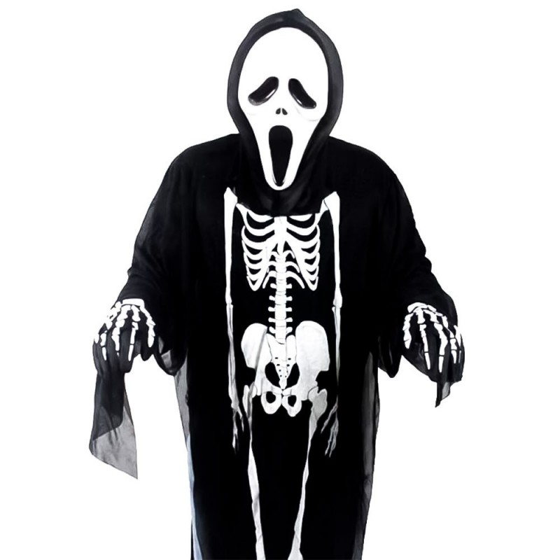 Fantasia De Esqueleto Para Halloween 80cm De Poliéster