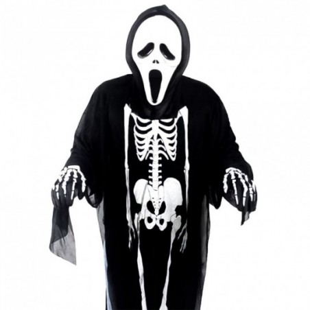Fantasia De Esqueleto Para Halloween 80cm De Poliéster