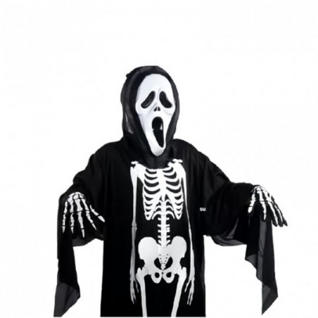 Fantasia De Esqueleto Para Halloween 80cm De Poliéster