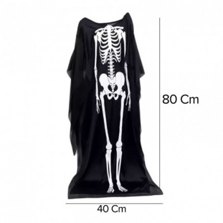 Fantasia De Esqueleto Para Halloween 80cm De Poliéster