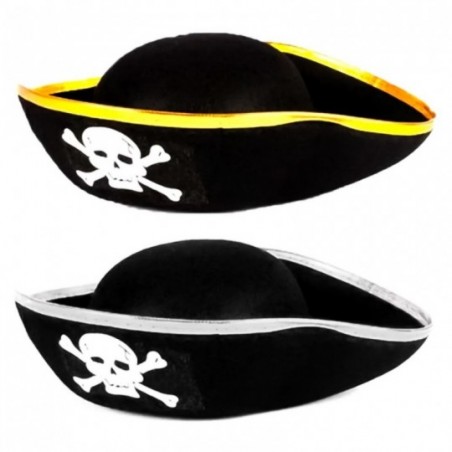Chapéu De Pirata Bordas Metalizadas Halloween