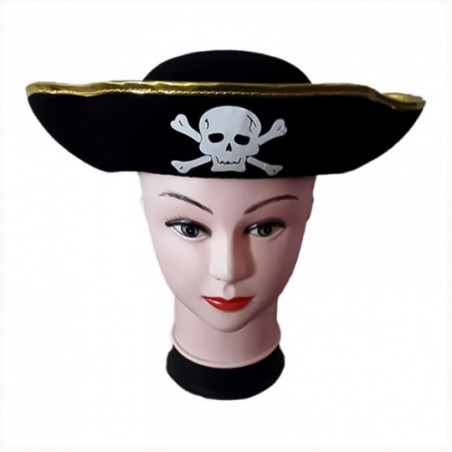 Chapéu De Pirata Bordas Metalizadas Halloween