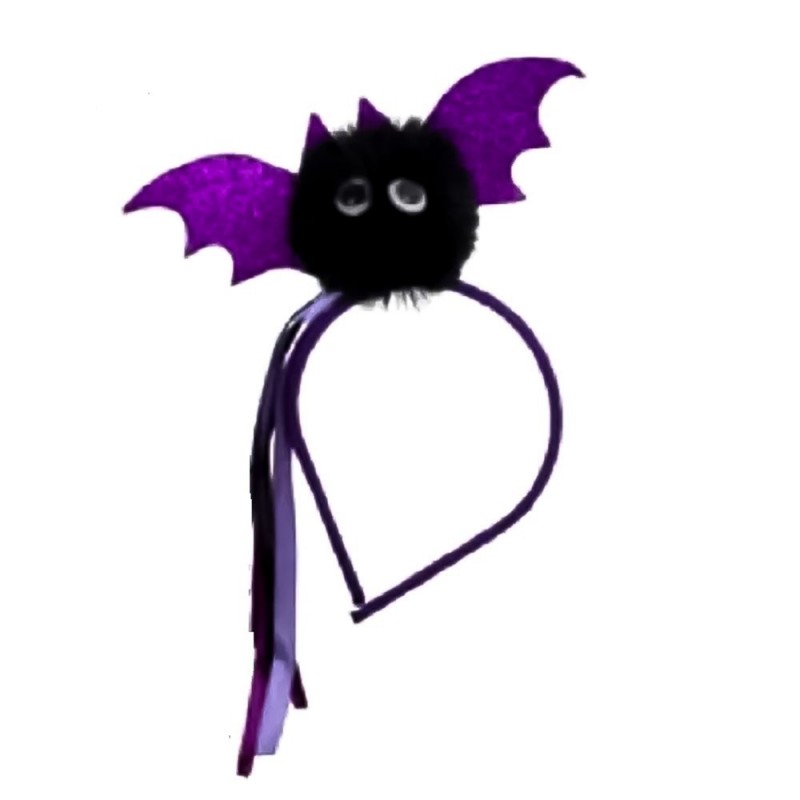 Tiara Com Morcego E Fitilhos Coloridos Halloween