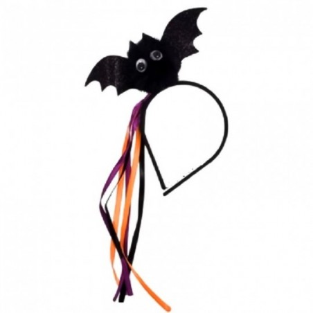 Tiara Com Morcego E Fitilhos Coloridos Halloween