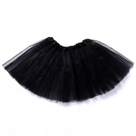 Saia Tutu 30cm De Tule Preta Acessório De Halloween