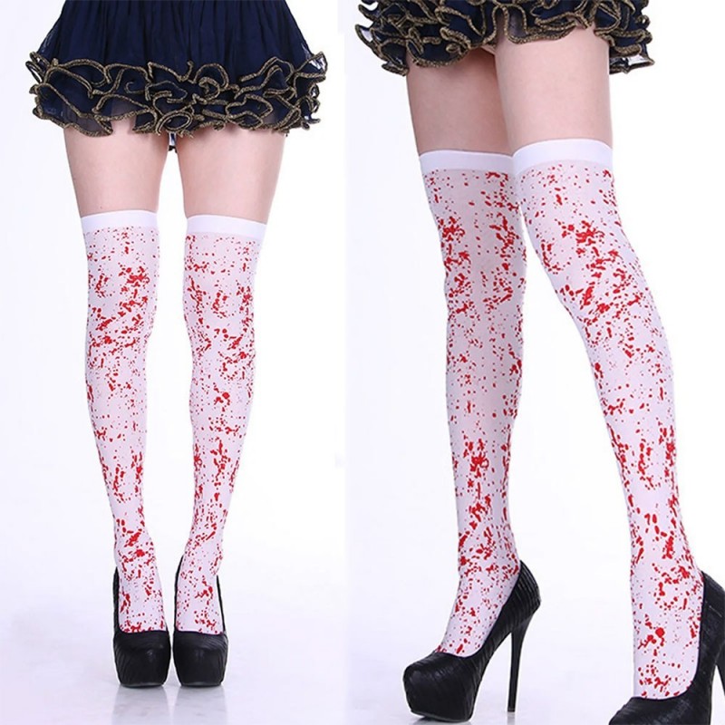 Meia Arrastão Adulto 70cm Estampa De Halloween