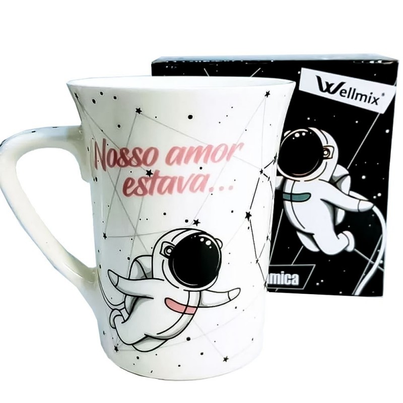 Caneca de Porcelana Astronauta Love Space 300ml