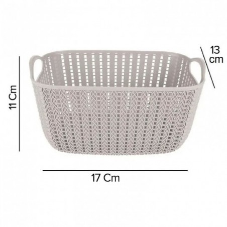 Cesto Organizador de Plástico Telada com Alça 11cm x 17cm