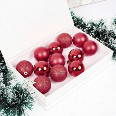 Kit 12 Bolas De Natal Lisa Fosca Glitter 5 Cm - Feira da Madrugada SP