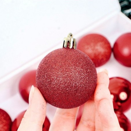 Kit 12 Bolas De Natal Lisa Fosca Glitter 5 Cm - Feira da Madrugada SP