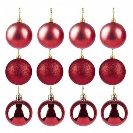 Kit 12 Bolas De Natal Lisa Fosca Glitter 5 Cm - Feira da Madrugada SP