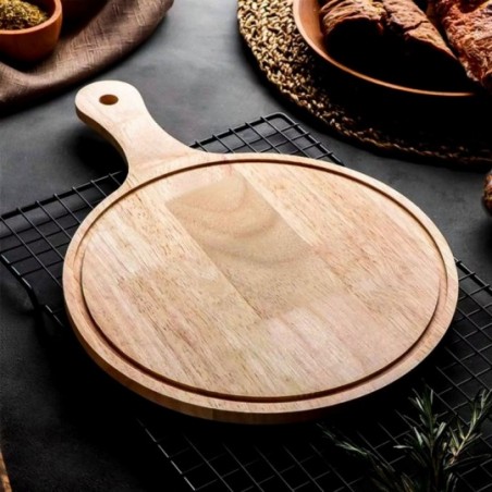 Tábua De Bambu Com Alça Servir Pizza E Churrasco
