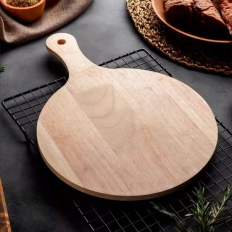 Tábua De Bambu Com Alça Servir Pizza E Churrasco