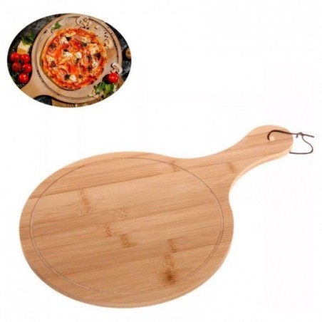 Tábua De Bambu Com Alça Servir Pizza E Churrasco