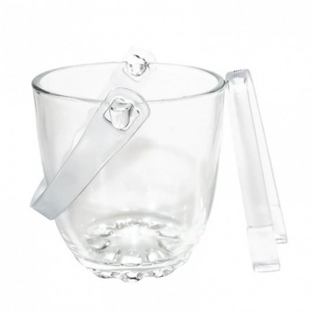 Balde Para Gelo De Vidro Com Alça E Pegador 825ml