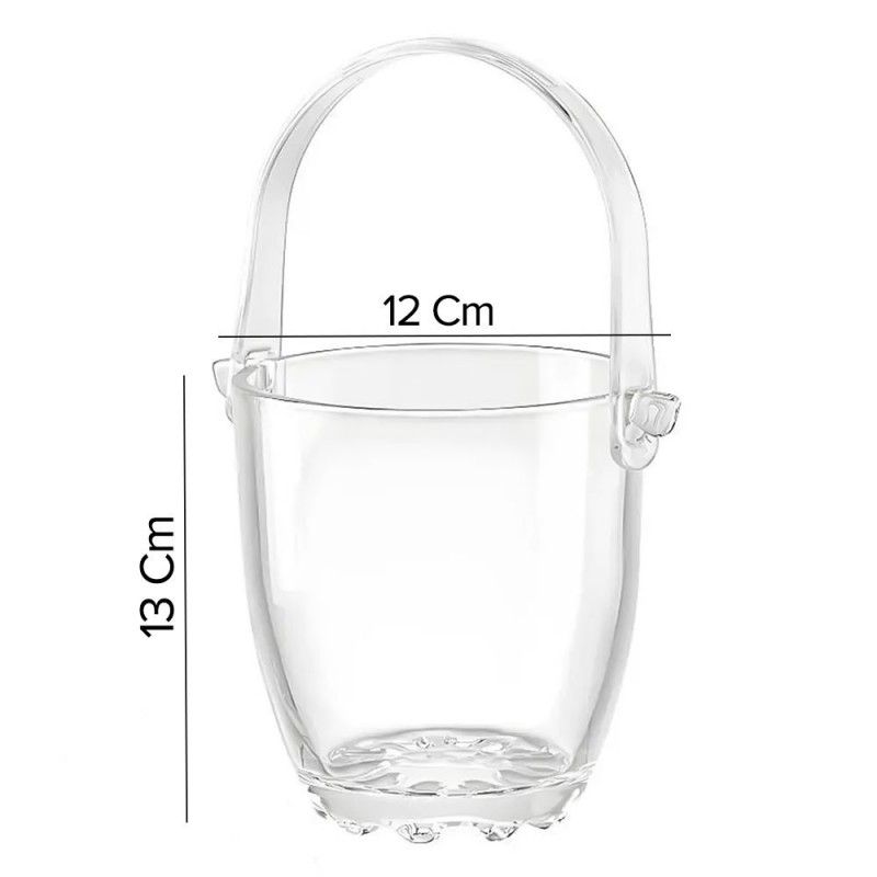 Balde Para Gelo De Vidro Com Alça E Pegador 825ml