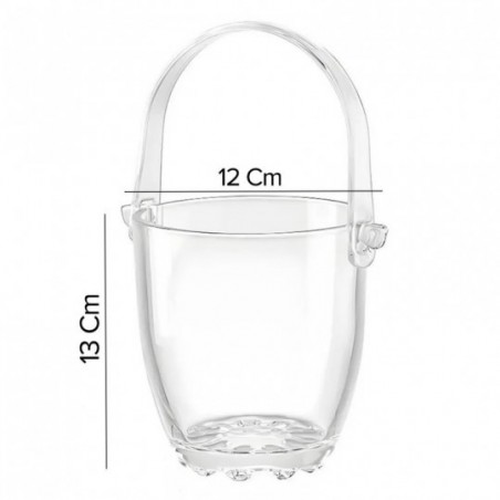 Balde Para Gelo De Vidro Com Alça E Pegador 825ml