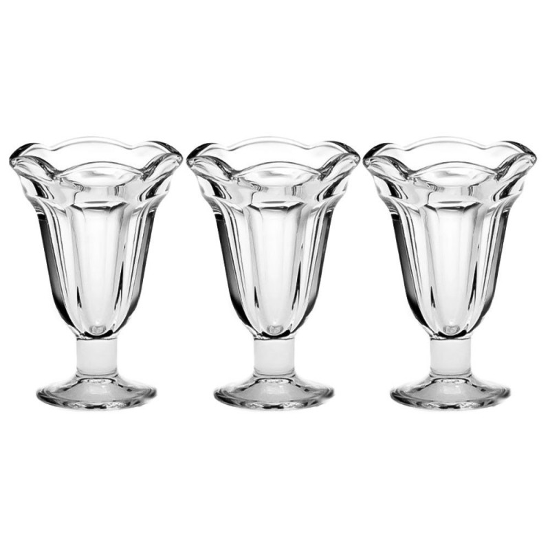 Conjunto Taças de Sorvete Tulipa 3 Peças 190ml
