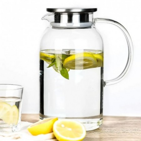 Jarra de Vidro Henry Com Tampa de Aço Inox 1,8L