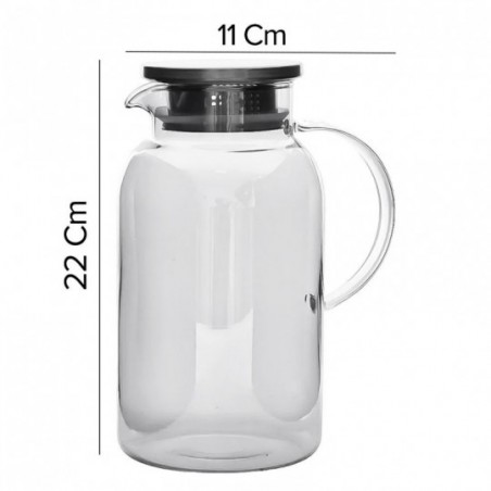 Jarra de Vidro Henry Com Tampa de Aço Inox 1,8L
