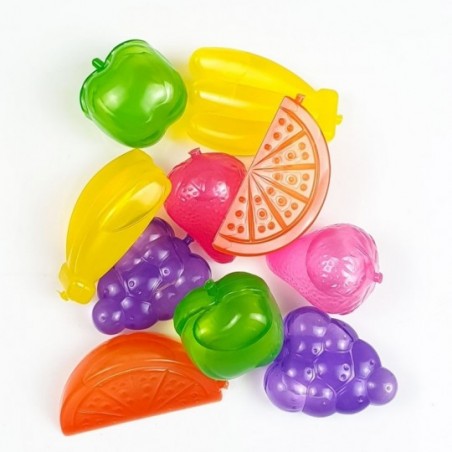 Kit 10 Cubos De Gelo Artificiais Coloridos Formato de Frutas e Sorvetes