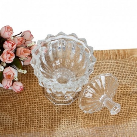 Bomboniere De Vidro Com Tampa Texturizada Glam 150ml